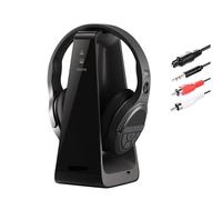 Wireless TV Headphones for Seniors with Large Buttons, 15H Playtime & 0 Delay, 2.4GHz RF Transmitter Charging Dock, Bluetooth Over-Ear Headset, Fits Most TVs, Digital Optical(TOSLINK)/RCA/3.5mm Output