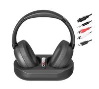 Wireless TV Headphones for Seniors with Transmitter Charging Base, 2.4GHz RF & Bluetooth 5.3 for All TVs, No Audio Delay, 50Hrs Playtime, Plug and Play, Lightweight Over-Ear, Gifts for Elderly Parents