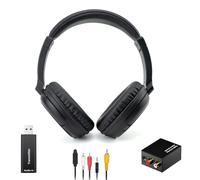 Wireless TV Headphones with USB Transmitter for Seniors, Bluetooth 5.3 Over-Ear Headphones, 30 Hours Battery, Retractable Headband Wireless TV Headset, Support Coaxial Optical RCA USB Audio Output