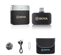 Wireless Type-C Microphones, BOYA BY-M1V3 2.4GHz Digital Wireless Microphone System with 60m Wireless Range Mono & Stereo for USB-C Devices, Smartphones, Tablets in Vlogging, Tiktok (USB-C, TX-RX)