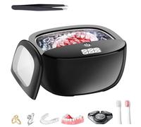 Wireless Ultrasonic Cleaner for Dentures,Retainer,Aligner,Mouthguard, Whitening Trays and Jewelry, 42kHz Ultrasonic Retainer Cleaner Machine, 130ML Rechargeable Portable Retainer at-Home or Travel Use