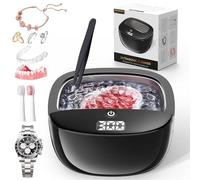 Wireless Ultrasonic Cleaner for Dentures,Retainer,Aligner,Mouthguard, Whitening Trays and Jewelry, 42kHz Ultrasonic Retainer Cleaner Machine, 130ML Rechargeable Portable Retainer at-Home or Travel Use