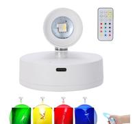 Wireless Uplighting for Plants - LED Indoor Spotlight, Battery Powered Light | Adjustable Rotating Uplight for Houseplants, Room Ambience, Accent Lighting for Art, Statues, and Wall Décor