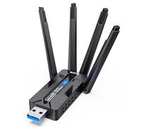 Wireless USB WiFi Adapter for PC Sbffnow1800Mbps Portable WiFi 6 (IEEE 802.11ax) Dual-Band 5G/ 2.4G 4 high-gain Antennas to WiFi Extender Coverage USB 3.0 Port boosts Data Stability. Works Win 11/10.