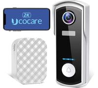 Wireless Video Doorbell Camera with Chime, 2K/4MP Camera Doorbell WiFi, AI Motion Detection, Voice Changer/Message, 2-Way Audio, Night Vision, 10000mAh Battery, IP66, Support SD/Cloud Storage