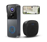 Wireless Video Doorbell Camera With Chime, Smart Video Door Bells With Camera Battery Powered, Voice Changer, Pir Motion Detection, 1080p Hd, 2-way Audio, 2.4g Wifi, Night Vision, Support Memory