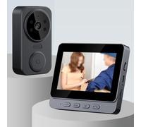 Wireless Video Doorbell, Smart Doorbell Security Intercom Video Camera Door Bell Door for RING, Night Vision, Two-Way Audio, 4.3" IPS Screen Door Monitor, TF Card