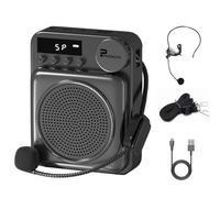 Wireless Voice Amplifier for Teachers, Original Voice Amplifier Wire Microphone with 2 Microphones, Portable Speaker megaphone for Classroom, Training, Meeting, Instructors, Coaches, Games