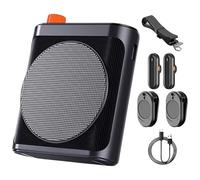 Wireless Voice Amplifier for Teachers, Portable Speaker with Strong Attachment Force Lavalier Mic, Dual Mic Support, 25 H Playtime, Wireless and USB, Smart Noise Cancelling, Covers 300 People Indoors