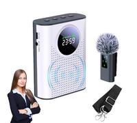 Wireless Voice Amplifier with Lavalier Microphone, Portable Amplifier with 2.4G Wireless Microphone, Supports Bluetooth, TF Card, USB Flash Drive and AUX Input for Teachers, Guide, Public Speaking