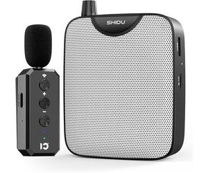 Wireless Voice Amplifiers Portable Voice Amplifier Mini PA System with Headset Microphone, Loud Speakers Support Recording Funtion and U Disk/TF Perfect for Tour Guide Teaching Coaching Presentations