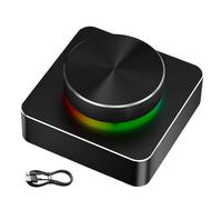 Wireless Volume Control Knob - Seven Lighting Modes, 2.4G Computer Audio Remote | RGB Multimedia Speaker Button For Party Entertainment Home Theater Setup