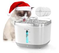 Wireless Water Fountain for Cats and Dogs, 3L Stainless Steel Bowl, Rechargeable and Silent Automatic Fountain with Smart Sensor, 3 Filters Included (Sliver+3L)