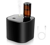 Wireless Waterless Essential Oil Diffuser - Aromatherapy Diffuser with 10ml White Tea Oil & 3 Spray Modes, Quiet Ultrasonic Cold Air, 2000mAh Battery & USB-C for Home, Office, Car, Yoga (Black)