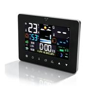 Wireless Weather Forecast Station with Alarm Clock, USB Power Cable and Sensor, Clear Display Colorful Touch Screen Weather Station Indoor Outdoor Thermometer Home, Office
