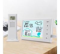 Wireless Weather Station Indoor Outdoor Temperature Display Clock Alarm, Adjustable Backlight, 4.3 Inch LCD Screen - Accurate Weather Forecast, Long Distance Transmission, Home