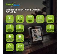 Wireless Weather Station - Indoor/Outdoor Temperature LCD Black GreenBlue