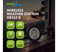 Green Blue GB162 B Wireless Weather Station with Outdoor Sensor | Indoor & Outdoor Temp, 60m Wireless Range, IP44 Sensor, Max/Min Memory, 6-9 Month Battery Life