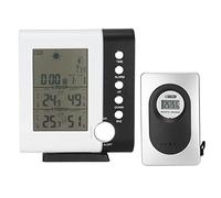 Wireless Weather Station, Weather Station Outdoor Sensors Wireless Barometer, Alarm Clock, Snooze, Weather Forecast, Easy to Read, for Home Bedroom Garden