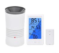 Wireless Weather Station With Rain Gauge And Temperature Humidity Sensor Digital Clock Alarm Calendar Backlit Display For Home Garden And Outdoor Use