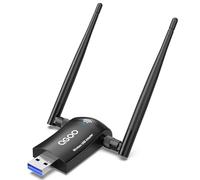 Wireless WiFi Adapter for Desktop PC - QGOO AC1300Mbps USB 3.0 Network Dongle with 5dBi High Gain Dual Antennas, Dual Band 2.4G/400Mbps 5G/867Mbps for Laptop Computer Compatible Windows11/10/8/7