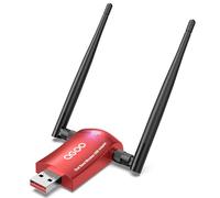 Wireless WiFi Adapter for PC - QGOO USB 3.0 AC1300Mbps Network Dongle with 5dBi High Gain Dual Antennas, Dual Band 2.4G/400Mbps 5G/867Mbps for Desktop Laptop PC, Support with Windows11/10/8/7, Red