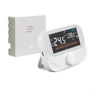 Wireless WiFi RF Boiler Thermostat for Home Heating, Programmable Room Temperature Controller for Tuya Smart App, Remote Control, Antifreeze Function, White(WiTH3)