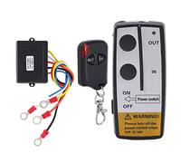 Wireless Winch Remote Control Kit with Receiver 12V 24V Universal Accessory, 75ft Long Range Handheld Remote Key for Winches and Hoists, Built In Antenna and Power Efficient Design