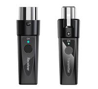 Wireless XLR Microphone System - 1 Transmitter & 1 Receiver - 2.4 GHz/5.8 GHz Digital Wireless Mic Kit for Dynamic & Condenser Mics (Phantom Under 24 V) - Ultra-Low Latency, 4 Selectable Channels