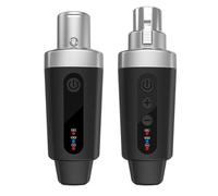 Wireless XLR Microphone System, 2.4GHz Digital Audio Transmitter and Receiver with 48V Power, 50m Range for Dynamic Mics Stage Recording Black