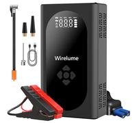 Wirelume 4000A Car Jump Starter Power Pack with Air Compressor 10000mAh Capacity Battery Charger Booster Jump Box Jumper Power Bank with Tire Inflator Emergency Start Super Safe Lithium