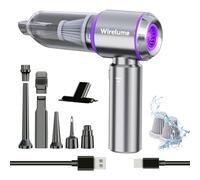 Wirelume Handheld Car Vacuum Cleaner Cordless Powerful 22000Pa Strong Cyclonic Suction Blowing Brushless Motor Mini Hand Held Portable Rechargeable Lightweight for Pet Hair Vehicle Home Office Purple