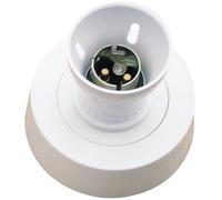 Wireplast Modern BC Straight Batten Lamp Holder with HO Skirt & Ceiling Rose Base - White