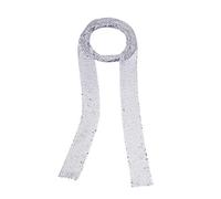 wirepool Glitter Sparkle Scarve Metal Sequins Neck Tie Scarf Party Evening Long Thin Skinny Tie Shawls Neckerchief Gold Silver Necklace Fashion Party Accessories Gift for Women Girl (Silver)