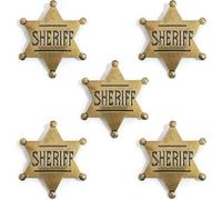 wirepool Sheriff Badge Fancy Dress Shiny Sheriff Badge, Copper, Pack of 5 (Gold)