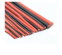 Wires and cables Silicone Tinned Solid Copper 2Pin Black Red 30-8AWG 1m 10m Lamp Connector Loom Cable(28AWG,1 meter)