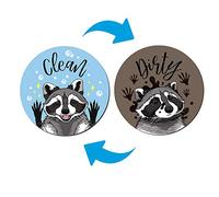 WIRESTER 3.5 inch Dishwasher Clean Dirty Flip Sign Double-Sided Decoration for Kitchen Dishwasher Washing Machine, Raccoon
