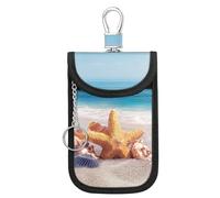 WIRESTER Faraday Bag for Key Fob, Anti-Theft Pouch, Car RFID Signal Blocking Key Fob Protector - Seashells On The Beach