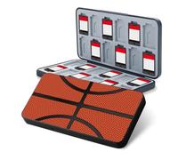 WIRESTER Game Card Case with Magnetic Closure for Nintendo Switch 2/ Switch OLED/ Lite, Cartridge Case Memory Storage Holder with 24 Game Card Slots and 24 Micro SD Card Slots - Basketball