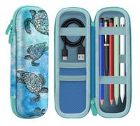 WIRESTER Hard Protective Storage Carrying Case for Pen, USB Cable, Holder Case Compatible with Apple Pencil Pro, Apple Pencil (USB-C/1st/2nd Gen), Samsung Stylus - Ocean Sea Turtles