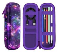 WIRESTER Hard Protective Storage Carrying Case for Pen, USB Cable, Holder Case Compatible with Apple Pencil Pro, Apple Pencil (USB-C/1st/2nd Gen), Samsung Stylus - Purple Nebula Galaxy