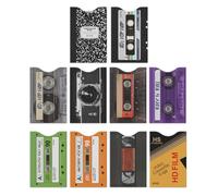 WIRESTER Set of 10 RFID Blocking Card Sleeves, Anti-Theft Credit Card Holder, Easy to Recognize, Identity Theft Protection Secure Sleeves Travel Case for Men Women - Cassette Tape