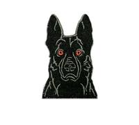 WIRESTER Vintage Embroidered Sew on Iron on Patch for Shirts, Jeans, Jackets, Hats - Cute Black German Shepherd Dog