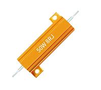 Wirewound Resistor SUPERTOOL 8.2 OHM 50W 5% Chassis Mount Aluminum Shell Wire Wound Resistors Gold Tone Aluminum Housed Resistor for LED Replacement Converter