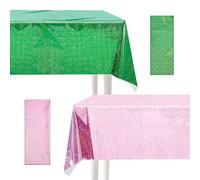 Wirhaut 2Pcs Party Tablecloth Cartoon Table Cover, 107x137in Waterproof Metallic Plastic Shimmer Shiny Laser Table Cover for Kids Boys Girls Birthday Theme Party Supplies