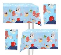 Wirhaut 2Pcs Party Tablecloth Cartoon Table Cover Blue Dog, 42.5x70.8in Waterproof Plastic Table Cover for Kids Boys Girls Birthday Party Supplies-Rectangular