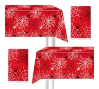 Wirhaut 2Pcs Party Tablecloth Cartoon Table Cover Spider, 42.5x70.8in Waterproof Plastic Table Cover for Kids Boys Girls Birthday Party Supplies-Rectangular
