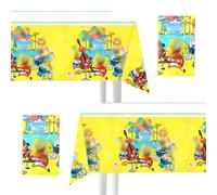 Wirhaut Cartoon Table Cover 2PCS Theme Party Tablecloth, 42.5x70.8in Waterproof Plastic Table Cover for Kids Boys Girls Birthday Party Supplies-Rectangular