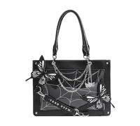 Wiring Bag with Butterfly Maze Motif Butterfly Bags in the Dark Style, Carrying Bags with Butterflies in the Dark Style | Reusable Shopping Bag for Women, Pair, Black, Consulte la descripción