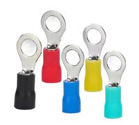 Wiring Crimping Ring Fork, 100pcs O-Type Insulated Crimp Terminals Copper PVC Multiple Sizes Multicolor(Green,RV3.5-4)